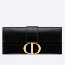 Pochette Dior 30 Montaigne in pelle di agnello nera