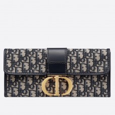 Borsa a mano Dior 30 Montaigne in tela obliqua blu