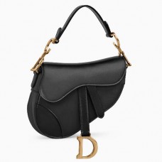 Mini borsa a tracolla Dior in pelle di vitello nera