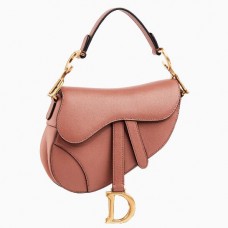 Mini borsa a tracolla Dior in pelle di vitello color nude
