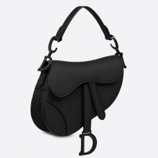 Mini borsa a tracolla Dior in pelle nera ultra opaca