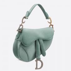 Mini borsa a tracolla Dior in velluto verde mare