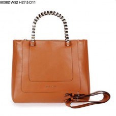 Borsa a mano Bvlgari modello Serpenti in pelle di vitello color giallo terra 80382