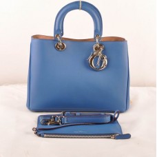 Borsa Dior Diorissimo media in pelle originale blu (dettagli dorati) 603