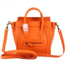 Borsa Celine Small Luggage Tote in pelle arancione Borsa Celine Small Luggage Tote in pelle arancione