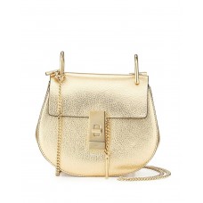 Mini borsa a tracolla Chloe Drew color oro