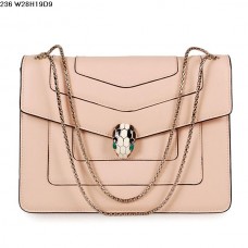 Borsa Bvlgari Serpenti GM in pelle di vitello rosa