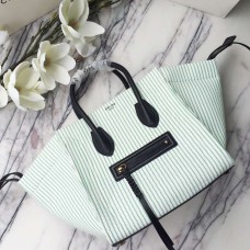 Borsa Celine Phantom media in tessuto a righe verde