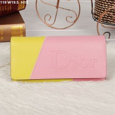 Portafoglio Christian Dior multicolore rosa/giallo con patta 119