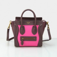 Borsa a tracolla Celine Small Luggage Tote color vino rosato Borsa a tracolla Celine Small Luggage Tote color vino rosato