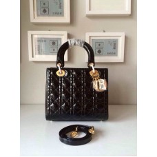 Replica Dior Lady Default in pelle di agnello nera