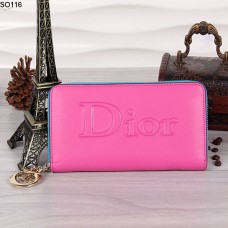 Portafoglio Christian Dior color pesca con cerniera 116