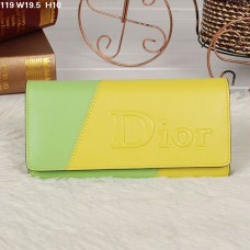 Portafoglio Christian Dior multicolore giallo/verde lime con patta 119