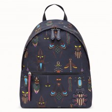 Zaino sottile Fendi in nylon nero