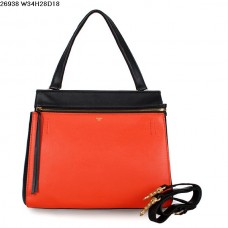 Borsa Celine EDGE in pelle di vitello arancione/nera 26938