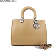 Borsa piccola Dior Diorissimo in pelle nappa color albicocca (finiture argentate) 8001
