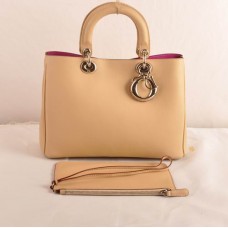 Borsa media Dior Diorissimo in pelle originale color albicocca (dettagli dorati) 603